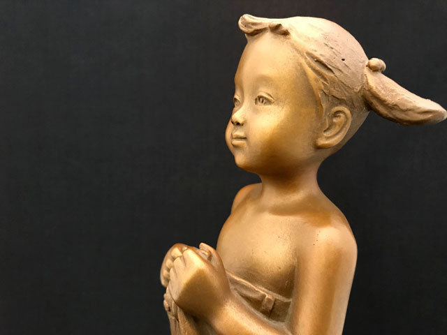 パパのズボンブロンズ像！加藤豊作品 加藤豊 ブロンズ像 少年と風船 限定