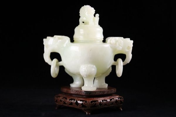 中国 玉石白玉彫刻 玉器 環 装飾品 C 8708E 中国 玉石白玉彫刻 玉器 環