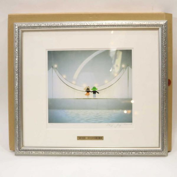 美品 真作□藤城清治 四季のメルヘン 夏 ジェノヴァの海□版画 絵画