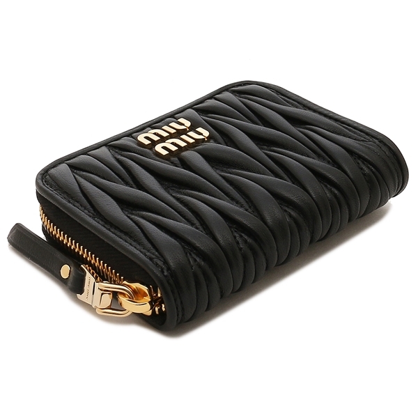 ミュウミュウ 小銭入れ コインケース マテラッセ ミニ財布 ブラック