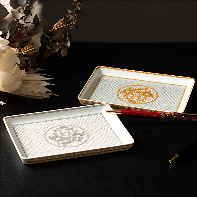 HERMES エルメス モザイクヴァンキャトル 16cm×12cm スクエアプレート