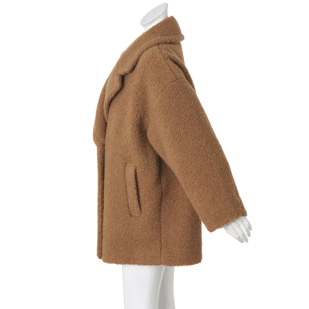 イタリア素材 キャメルシルクボアテーラードコート 通販 - ディノス