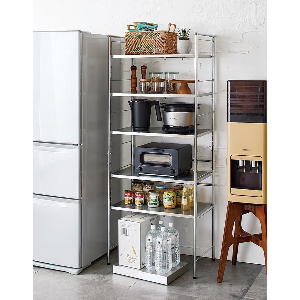 幅伸縮 ステンレス棚ダスト上ラック 棚5タイプ 通販 - ディノス