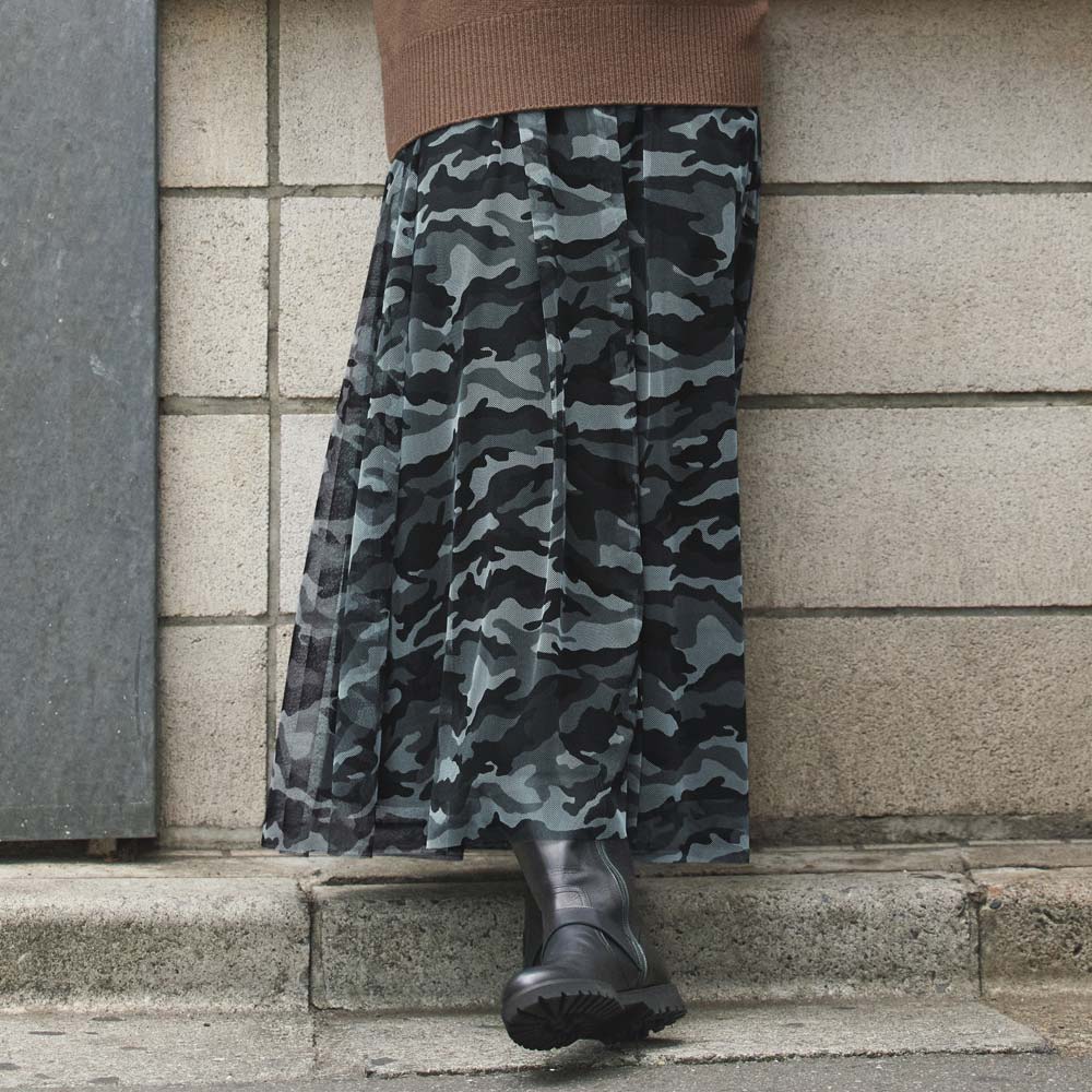迷彩柄 チュール フレアスカート 通販 - ディノス