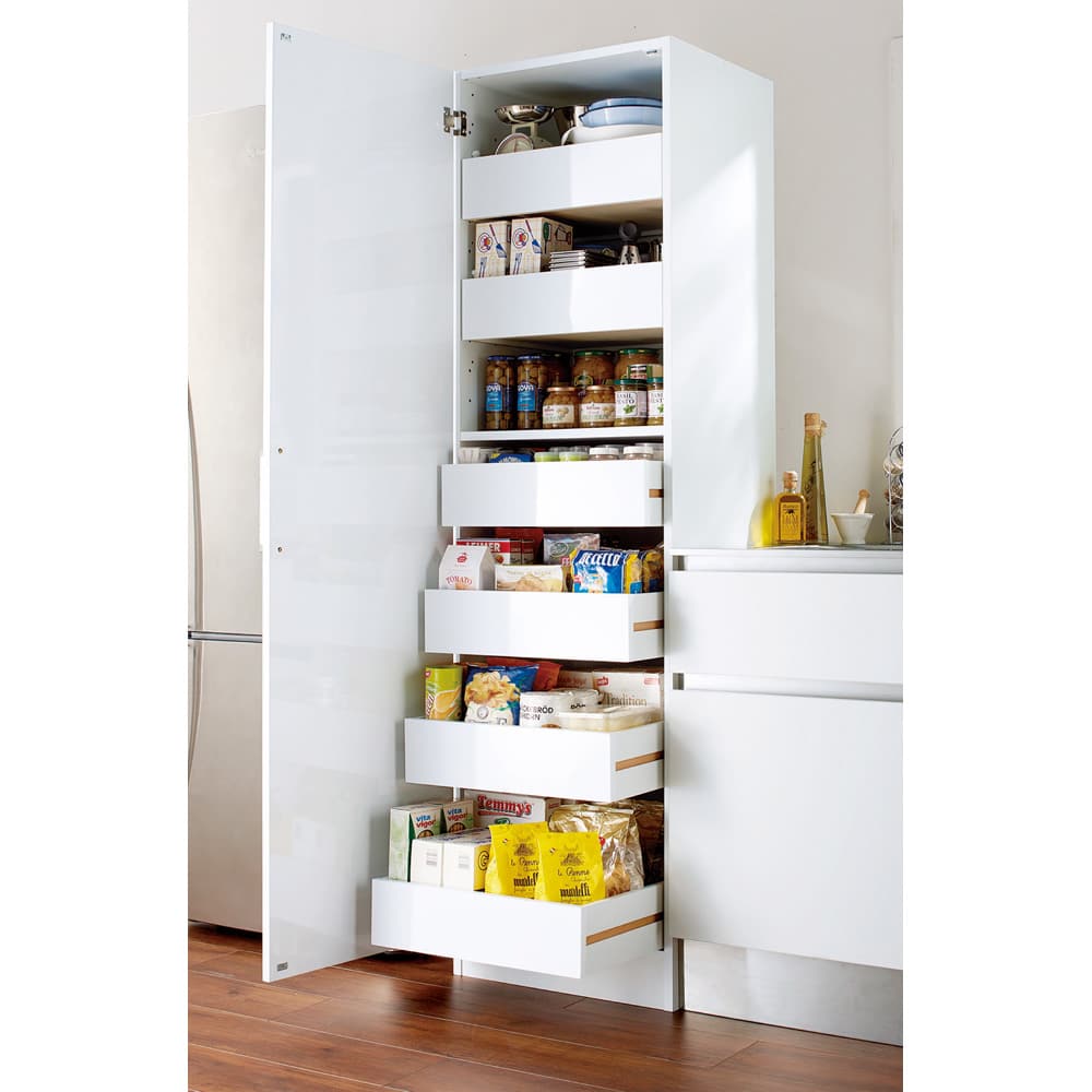 スライドトレー式 大量収納キッチンストッカー 幅50 通販 - ディノス