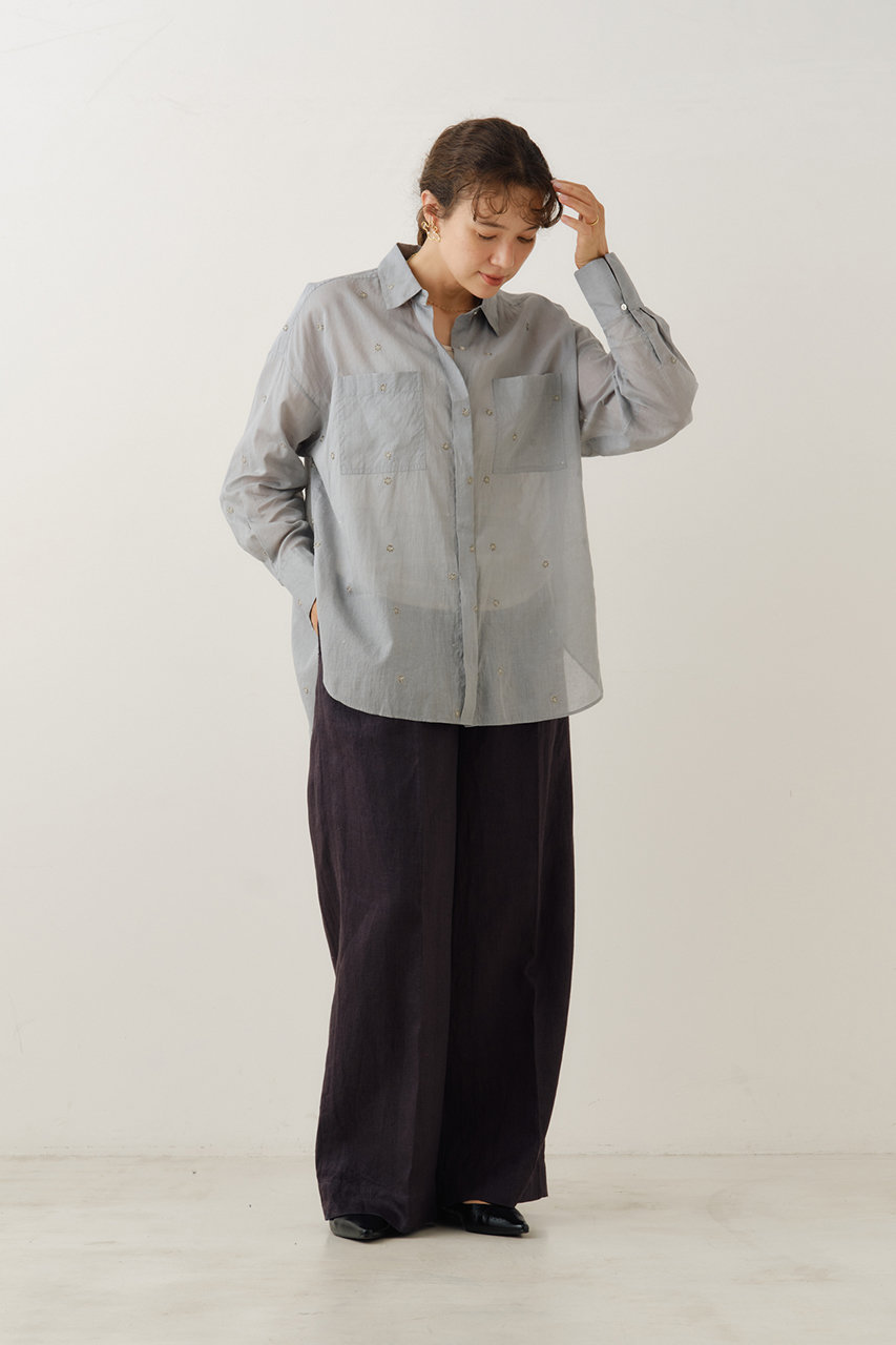 ne Quittez pas(ヌキテパ)｜COTTON ORGANZA エンブロイダリー シャツ