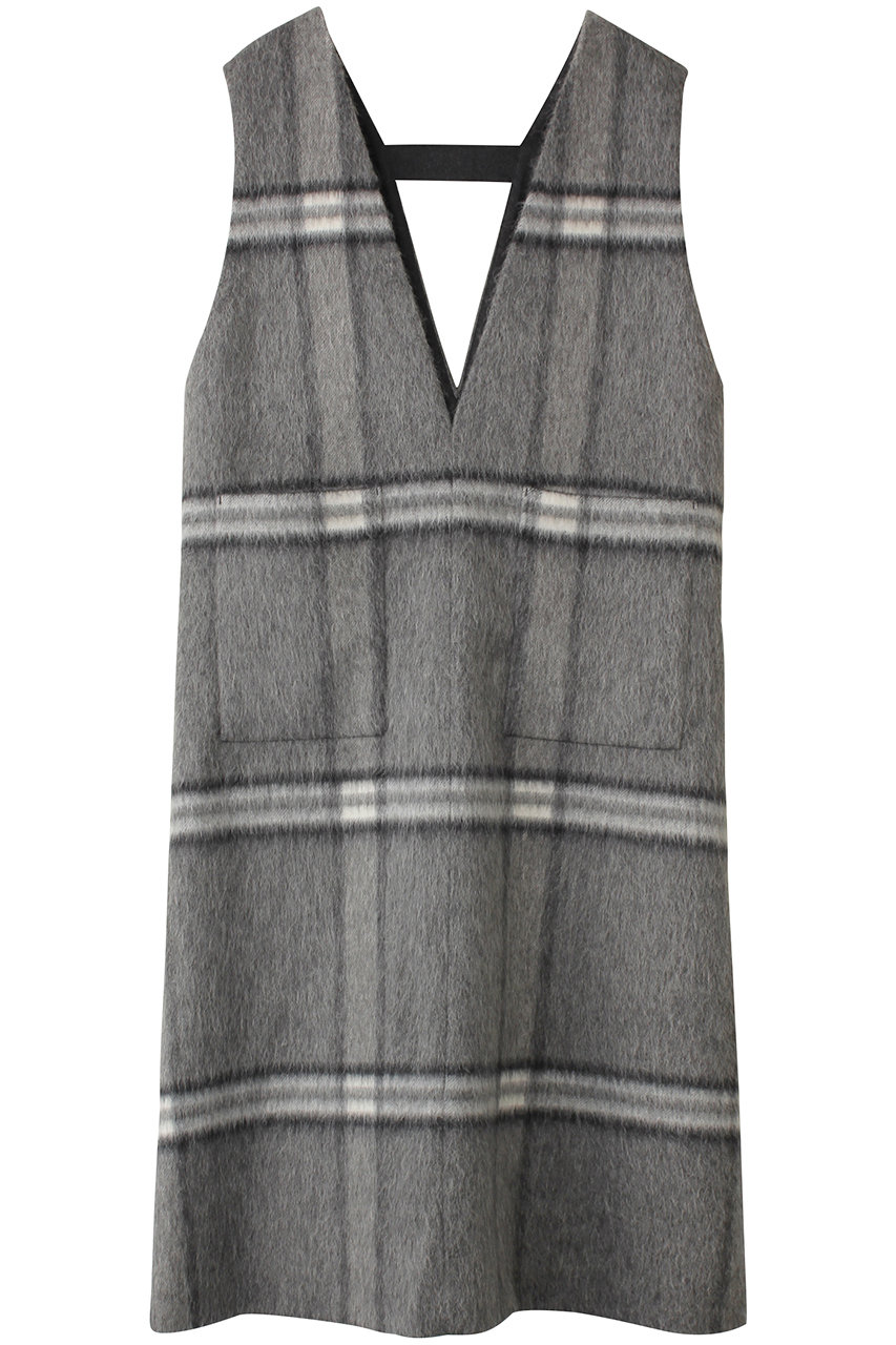 ADORE(アドーア)｜アルパカシャギーチェックワンピース/グレー の通販