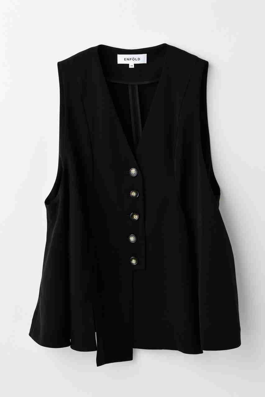 ENFOLD(エンフォルド)｜FLARE VEST/ベスト/ブラック の通販｜ELLESHOP
