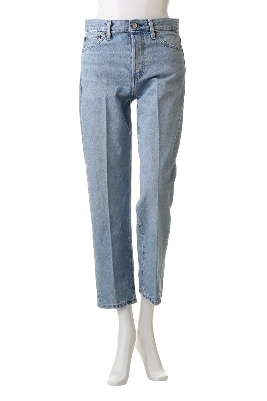 ebure(エブール)｜ウォッシュドデニム ストレートパンツ/ライトブルー