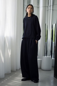 ebure(エブール)｜ソフトウールモクロディ クルーネックプルオーバー