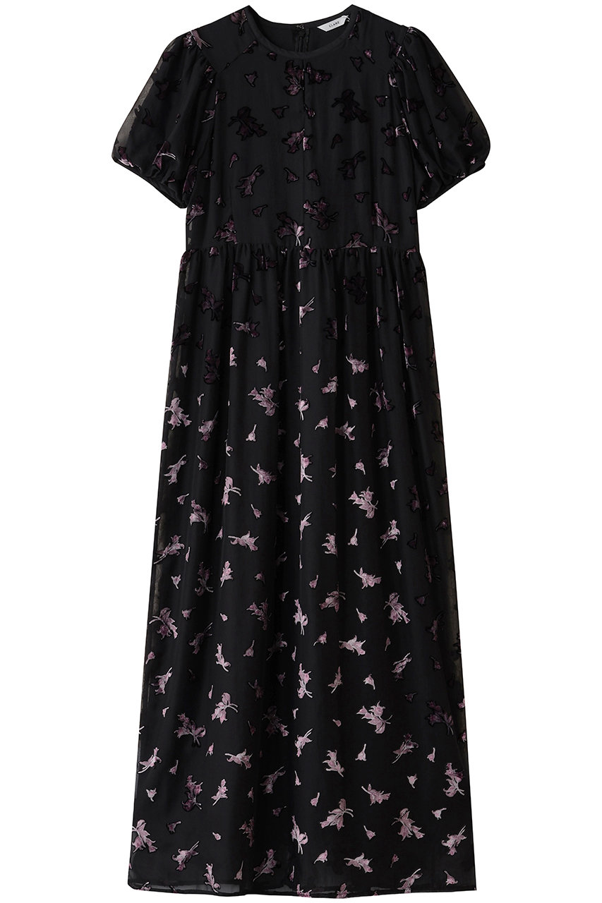 CLANE(クラネ)｜FLOWER OPAL PUFF ONEPIECE/ワンピース/BLACK の通販