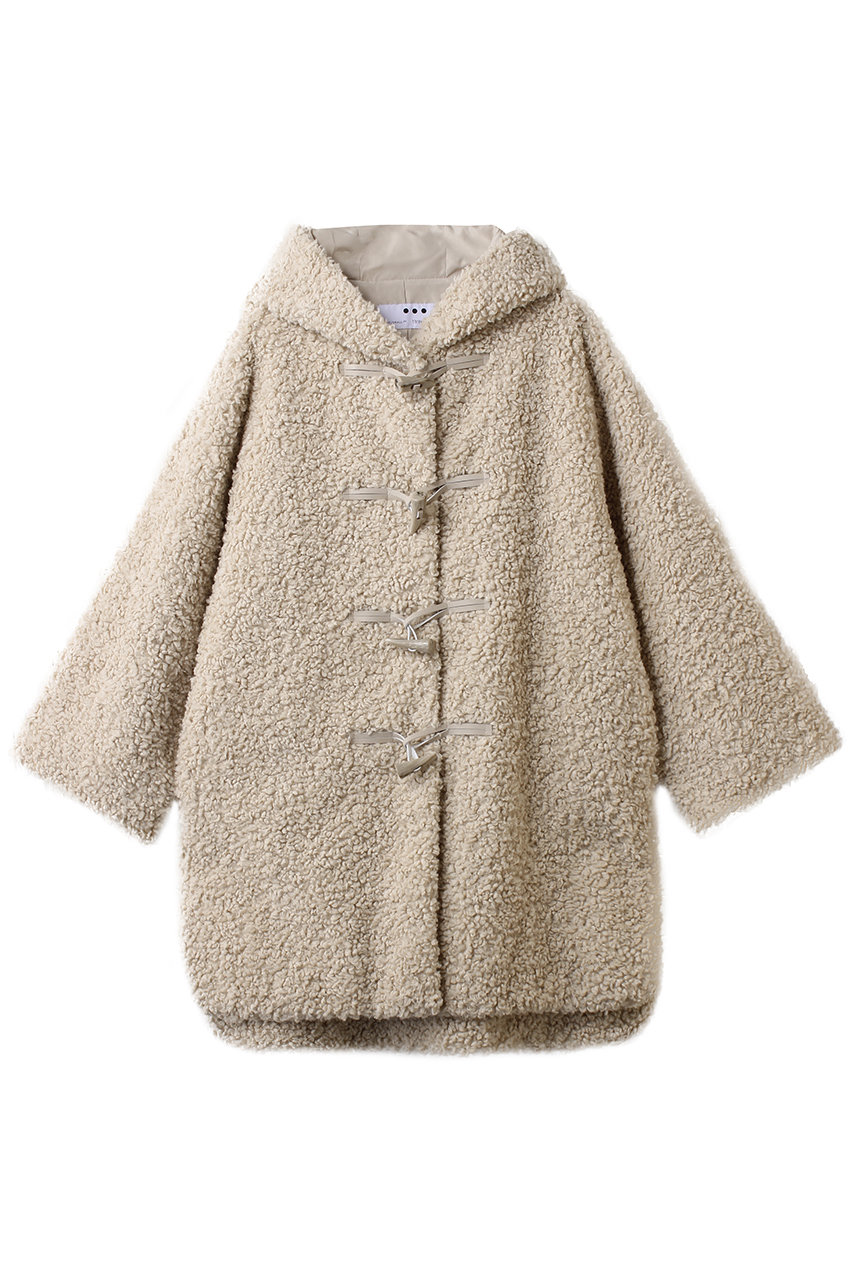 three dots(スリードッツ)｜プードルボア ダッフルコート/オフホワイト