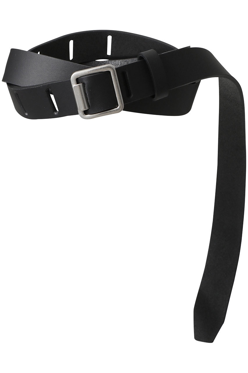 YOKE(ヨーク)｜【UNISEX】ナロー レザー ベルト/ブラック の通販