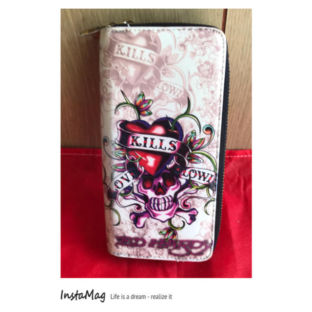 新品】ED HARDY エドハーディー 長財布 虎 タイガー ピンク