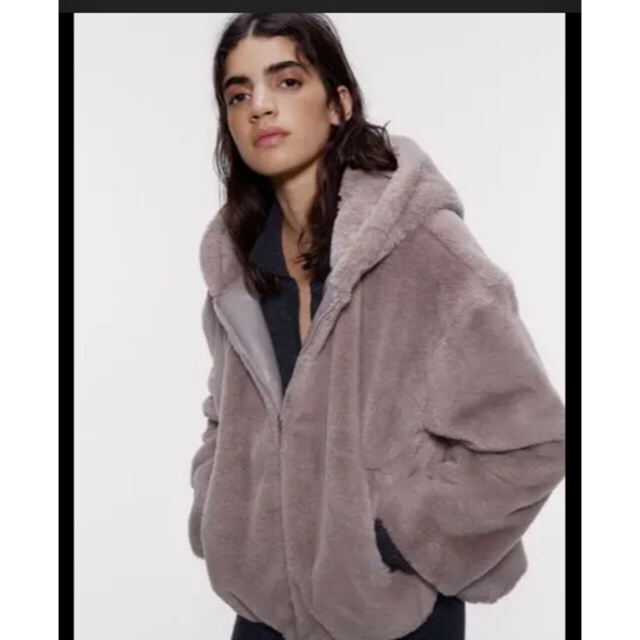 ZARA - ZARA フェイクファーフード付きジャケットの通販 by milktea's