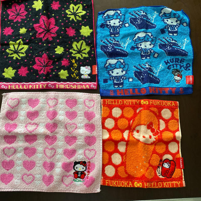 ハローキティ - キティ ご当地 タオル ハンカチ セット 4枚 明太子