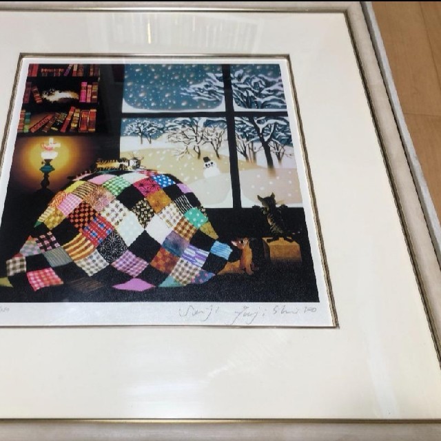 藤城清治 こたつと猫の通販 by 全仏オープン｜ラクマ