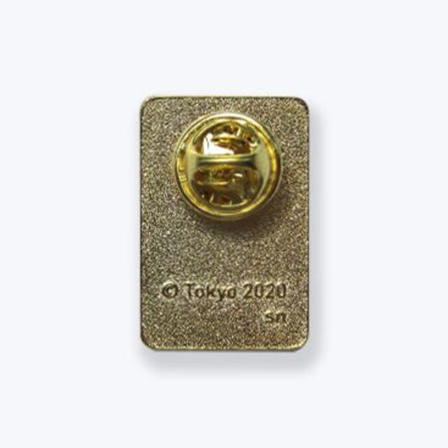 東京2020オリンピック ピンバッジ 四角エンボスEMゴールドの通販