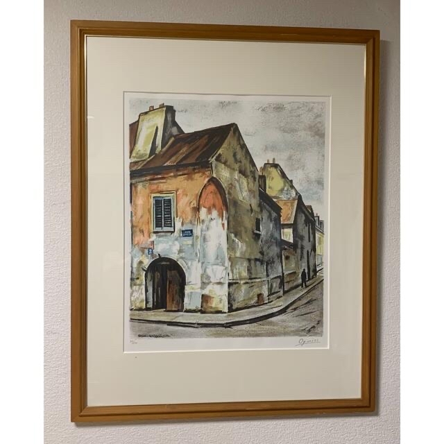 荻須高徳「金獅子亭」リトグラフ 128⁄150 直筆サイン入り 【おたからや