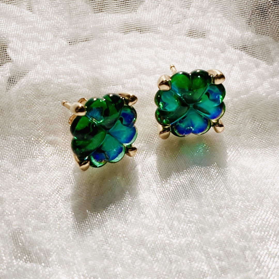 Baccarat - ◎未使用◎バカラ トレフル ピアス グリーン クローバーの