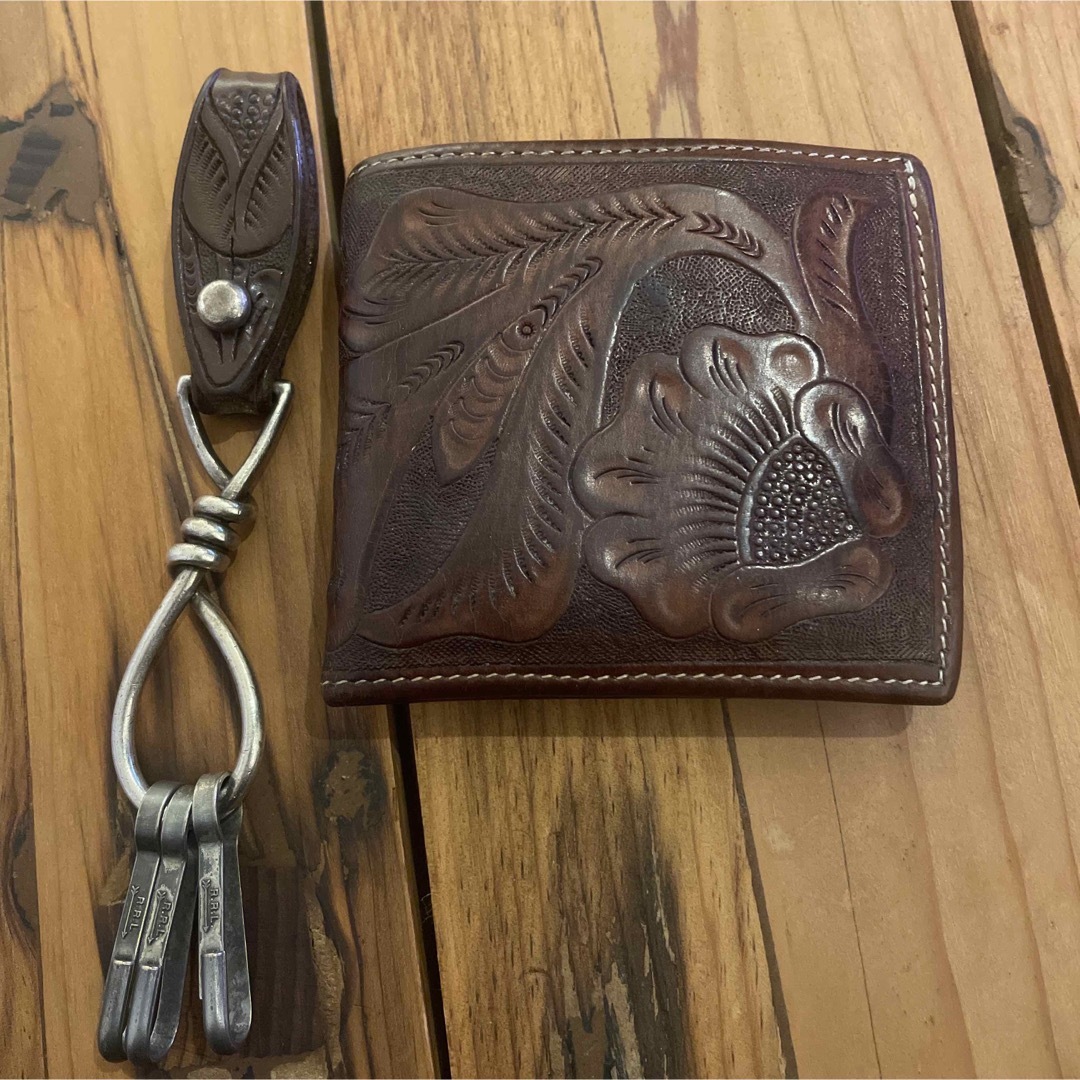 RRL - RRL ラルフローレン カービングレザー 財布 キーリンク
