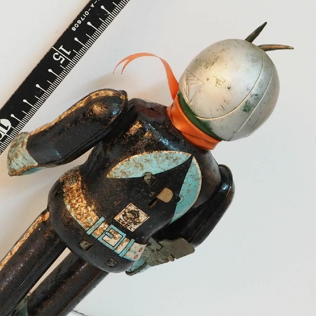 エンゼル【仮面ライダー2号 動作不良】当時物ブリキ ゼンマイ歩行 TIN
