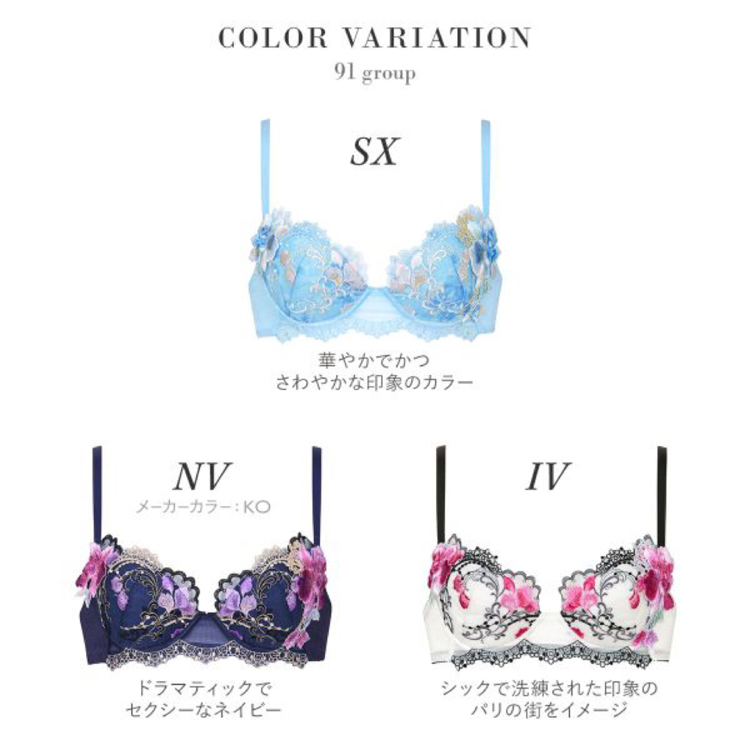 Wacoal - サルート91グループPアップブラソングセット(サックス)の通販