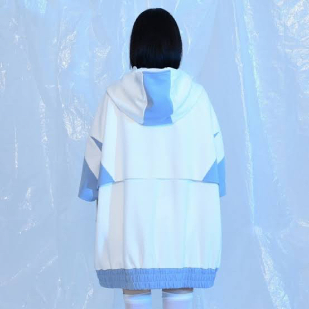 REFLEM - REFREM 切替ハーフスリーブジャージパーカー レフレム ブルー