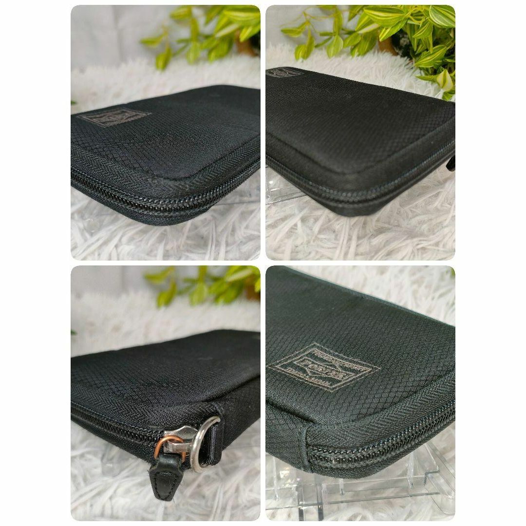 PORTER - PORTER 長財布 ブラック ラウンド ナイロン ポーター 財布 黒