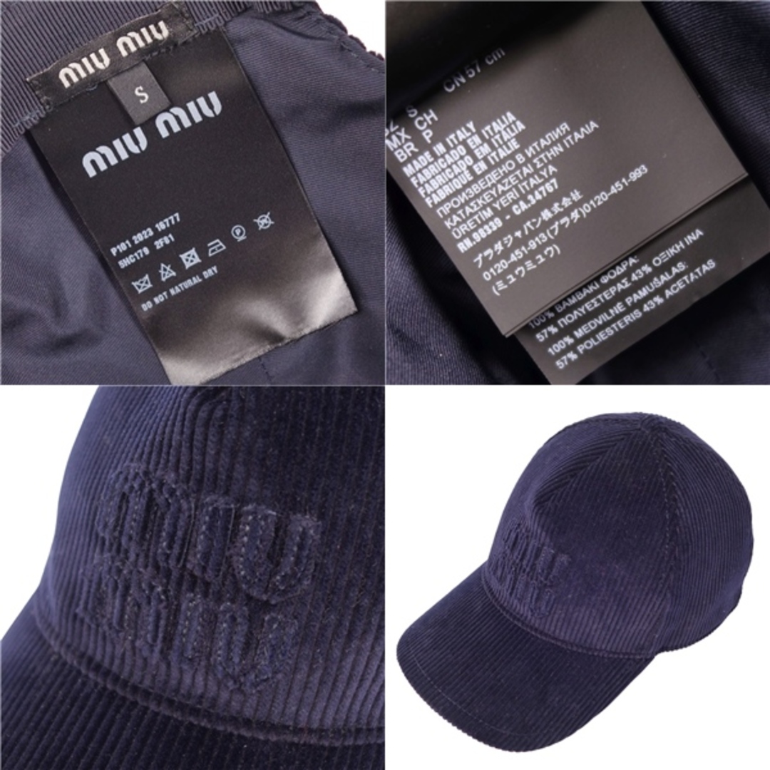 MIU MIU ベースボールキャップ ネイビー МサイズMIU MIU【ミュウミュウ