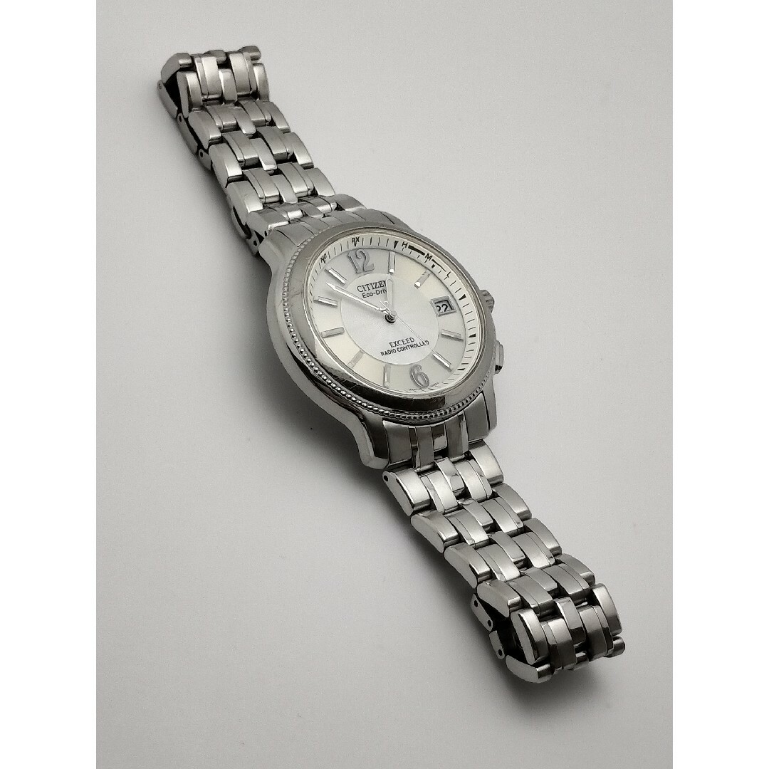 CITIZEN - シチズン エクシード 電波ソーラー 軽量チタン 白蝶貝文字盤