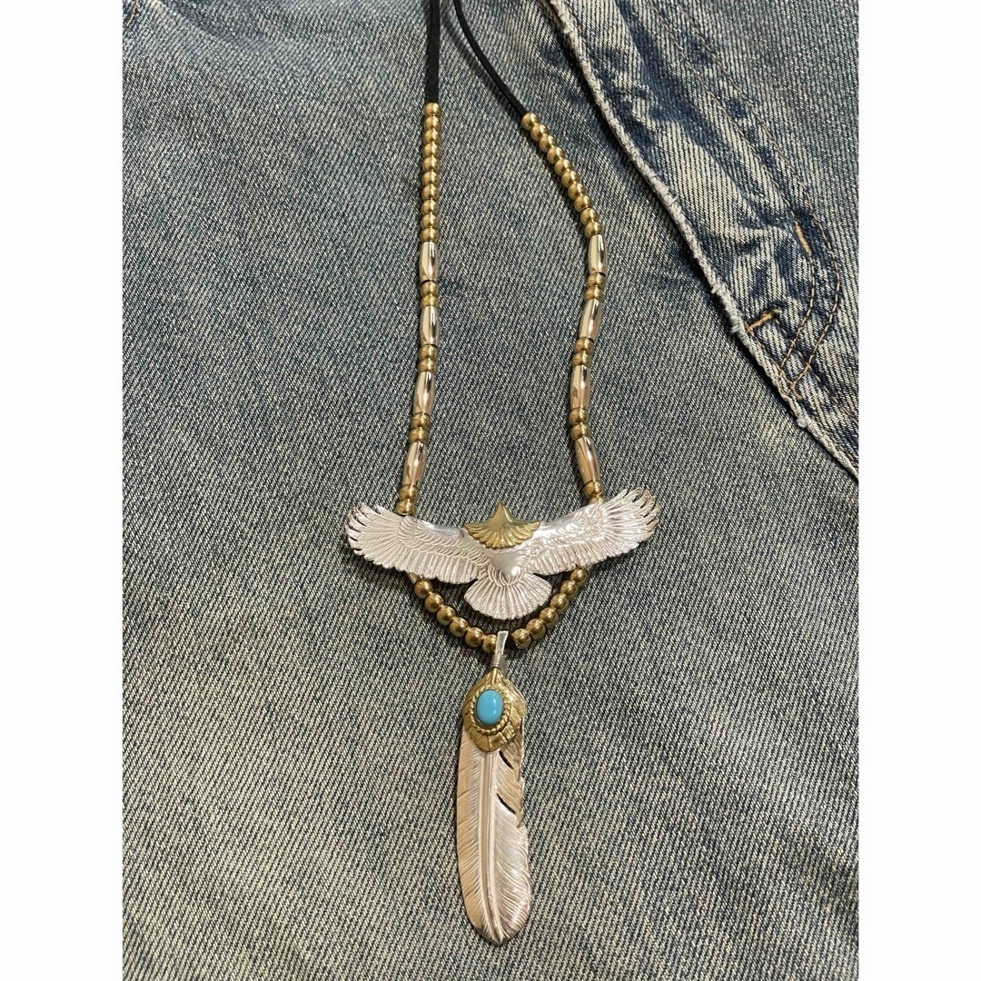 goro's - 【美品】goro's ゴローズ 中イーグル 特大フェザー 革紐金