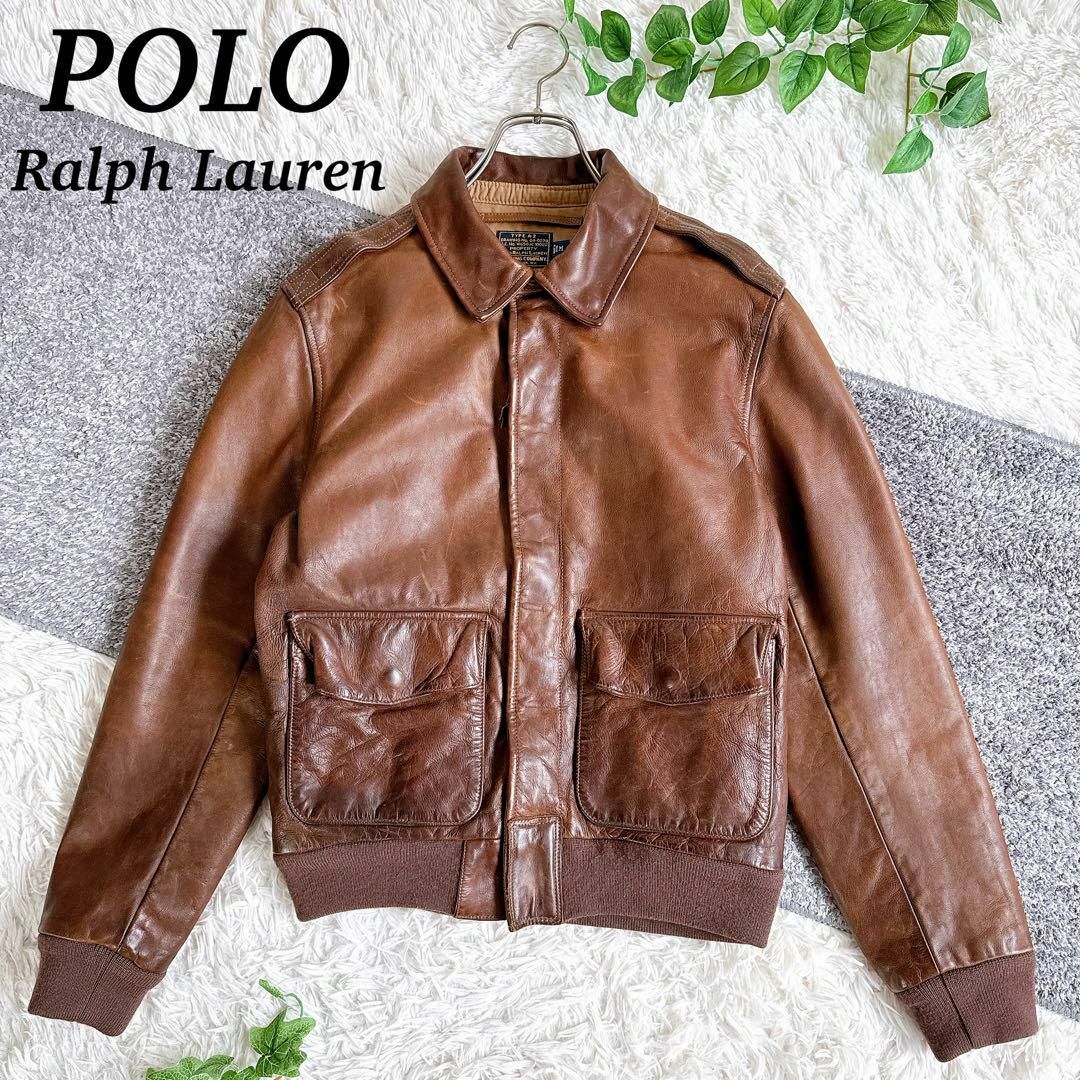 POLO RALPH LAUREN - 良品 ポロラルフローレン A-2 レザージャケット