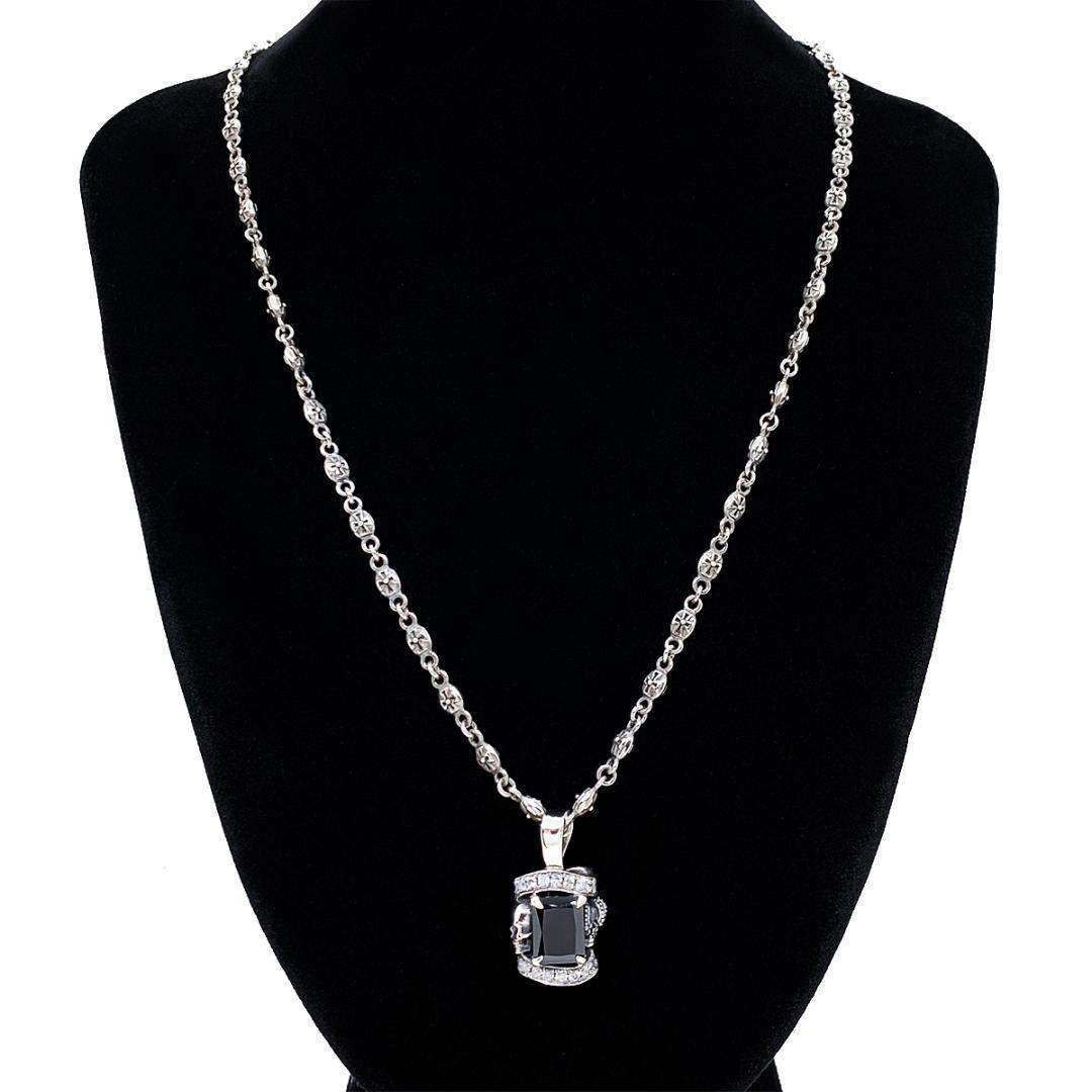 定価5万☆Justin Davis スカル・クラウンネックレス（ブラック）