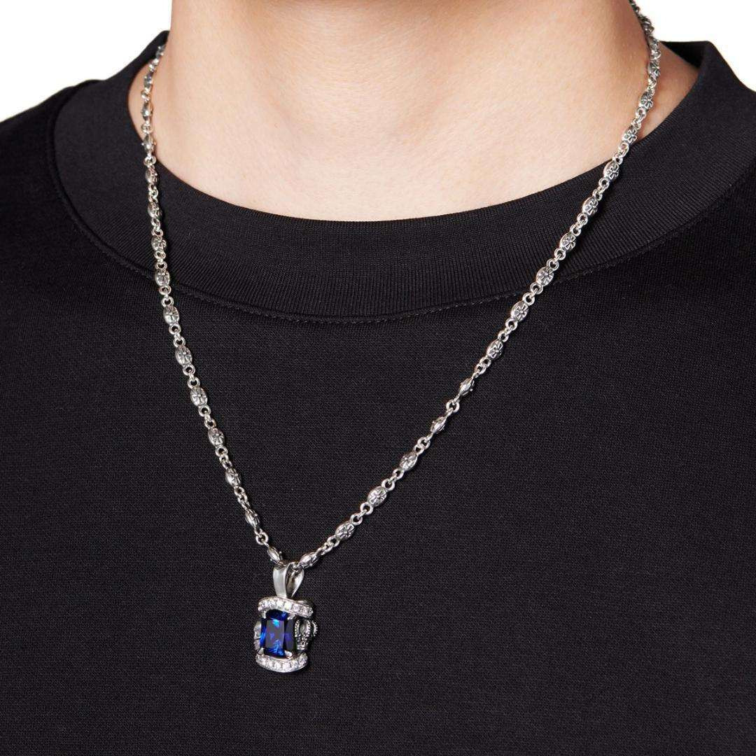 定価5万☆Justin Davis スカル・クラウンネックレス（ブラック）