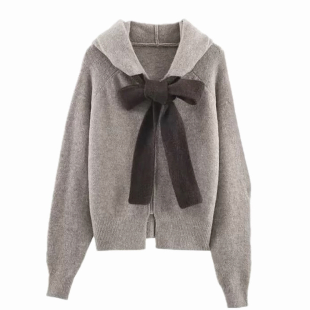 ZARA - 【予約販売】フード付きタイベルトニットカーディガンの通販 by