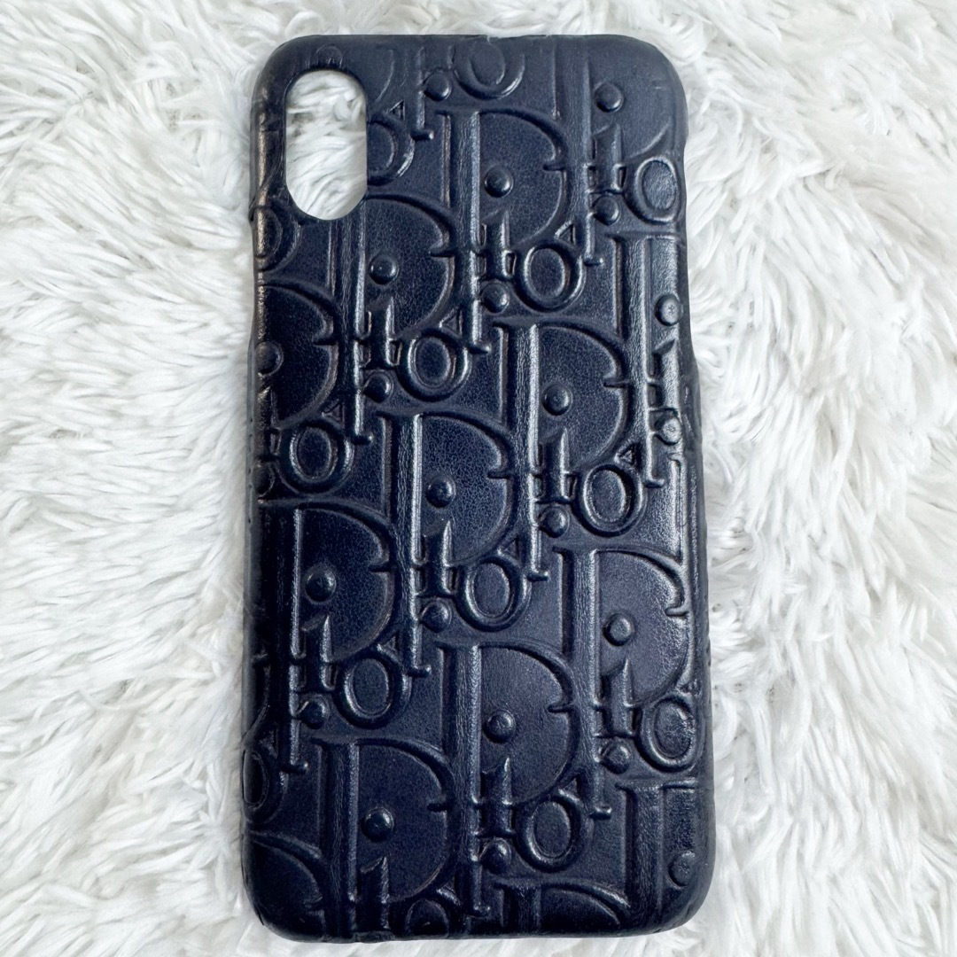 Christian Dior スマホケース レザー オブリーク エンボス加工