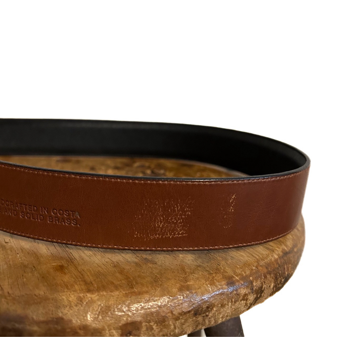 80s COACH カウレザーバックルブラックベルト 名作 初期 ヴィンテージ