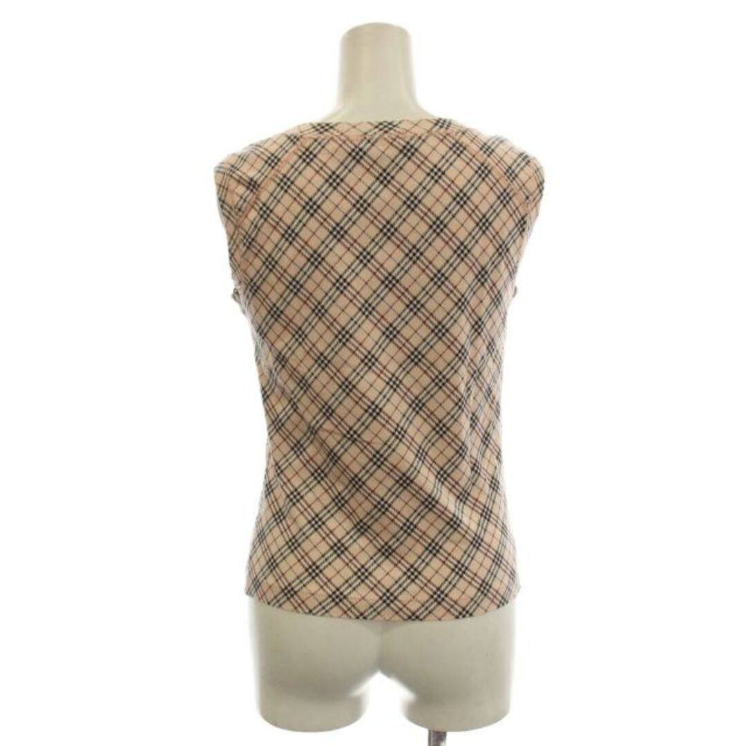 バーバリーブルーレーベル ノバチェック柄タンクトップ 背中リボン 38