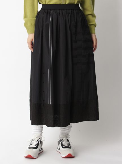 Vert シャドーストライプ&ドットスカート(裏地付き)（フレアスカート