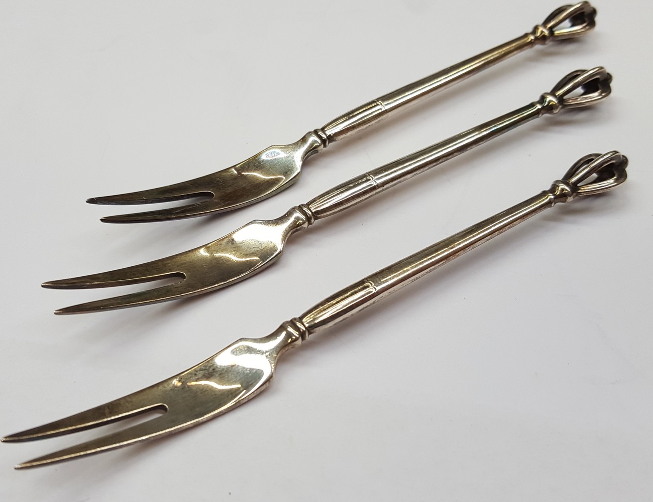 W&S Sorensen Sterling Denmark 3 Vorlegegabeln Besteck Dänemark