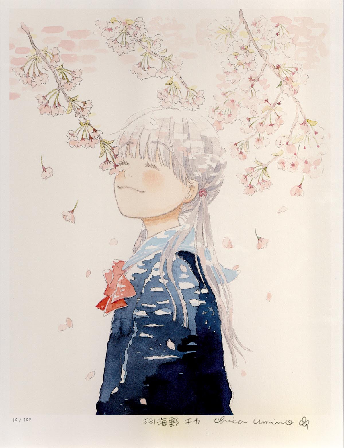 3125］ 羽海野チカ 直筆サイン入りカラー複製イラスト「3月のライオン