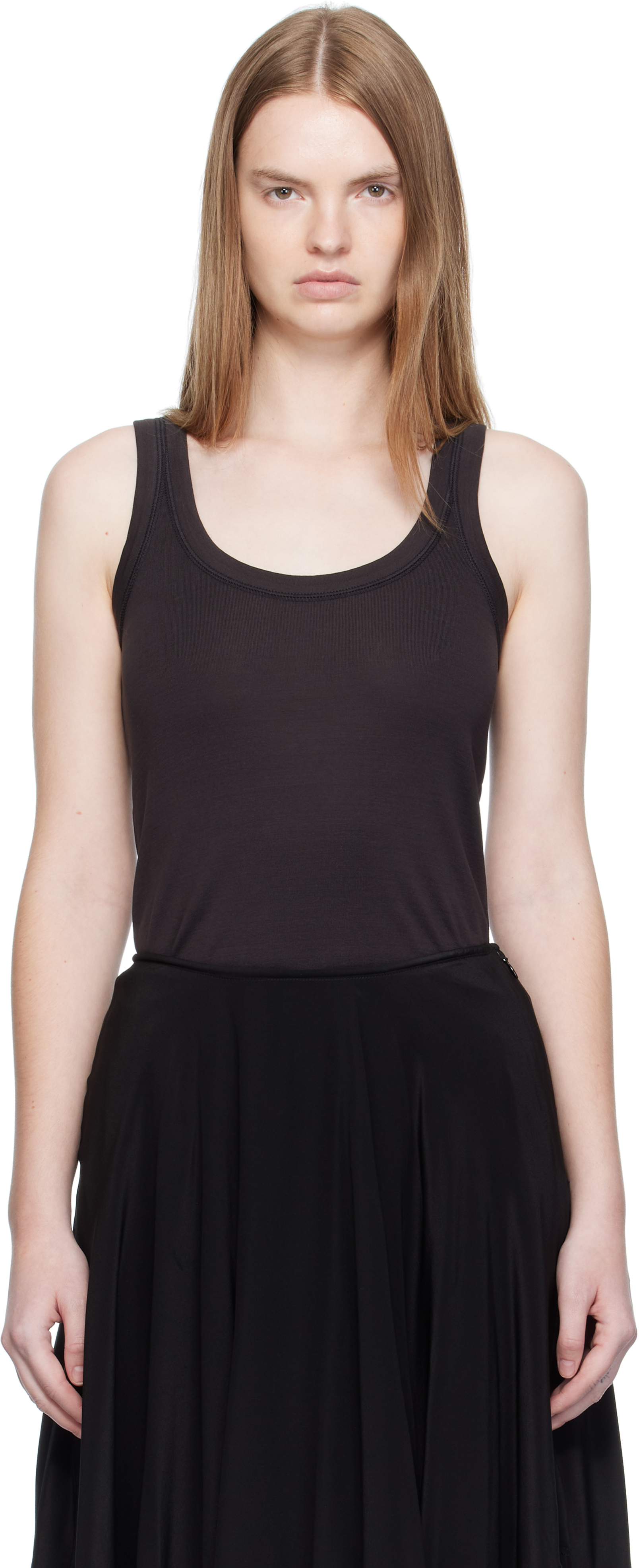 LEMAIRE: ブラック リブタンクトップ | SSENSE 日本