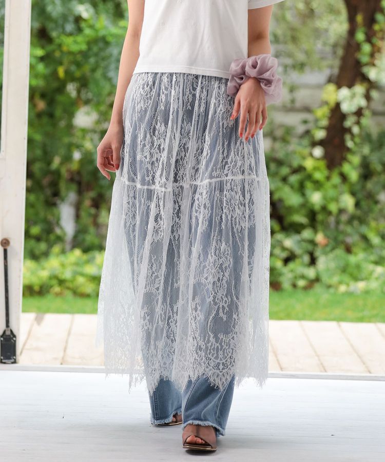 ELENCARE DUE レースティアードスカート/Green Parks（グリーン