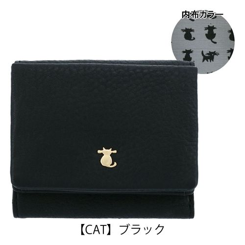 ポールアンドジョーアクセソワ ミニ財布 三つ折り財布 がま口 猫 ミニ