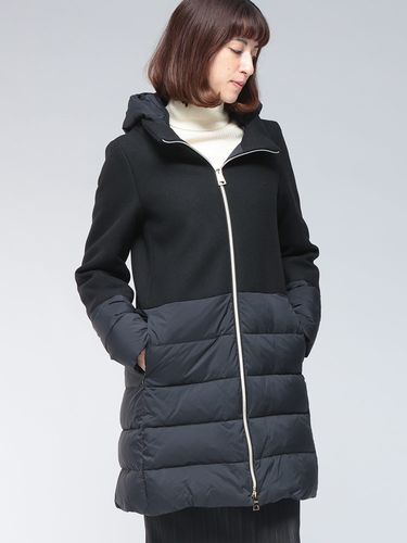 HERNO (ヘルノ) ウール 切り替え フルジップ ダウンコート