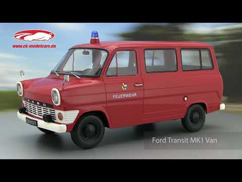 KK-Scale 1:18 Ford Transit MK1 Van fire Department 1965-1970 red