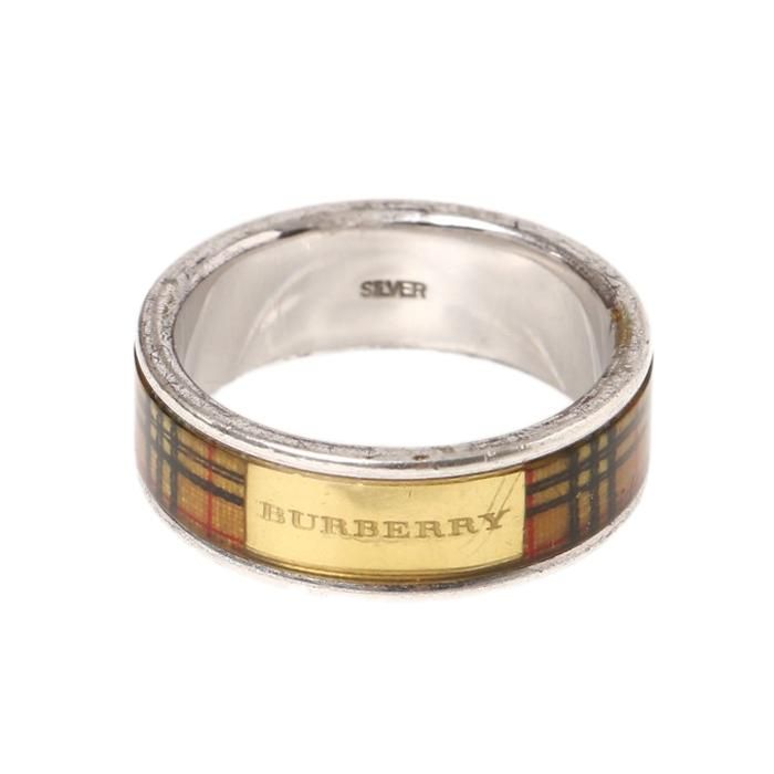 バーバリー 指輪 40817 シルバー系 メンズ プレゼント ノバチェックの