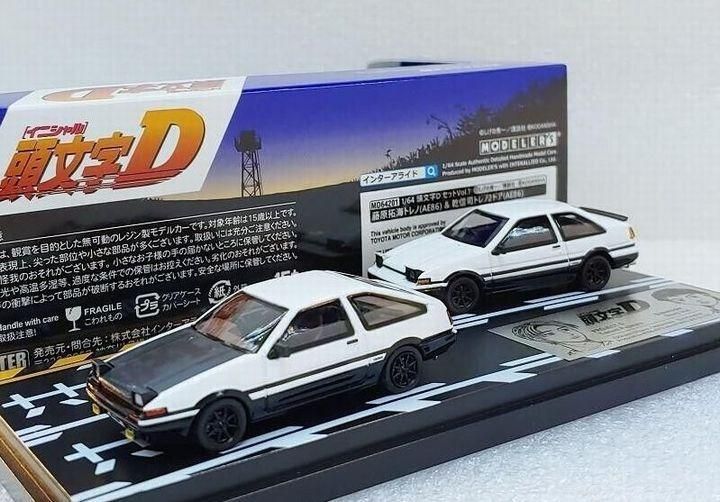 1/64 MODELER'S 藤原拓海トレノ(AE86) & 乾信司トレノ2ドア(AE86