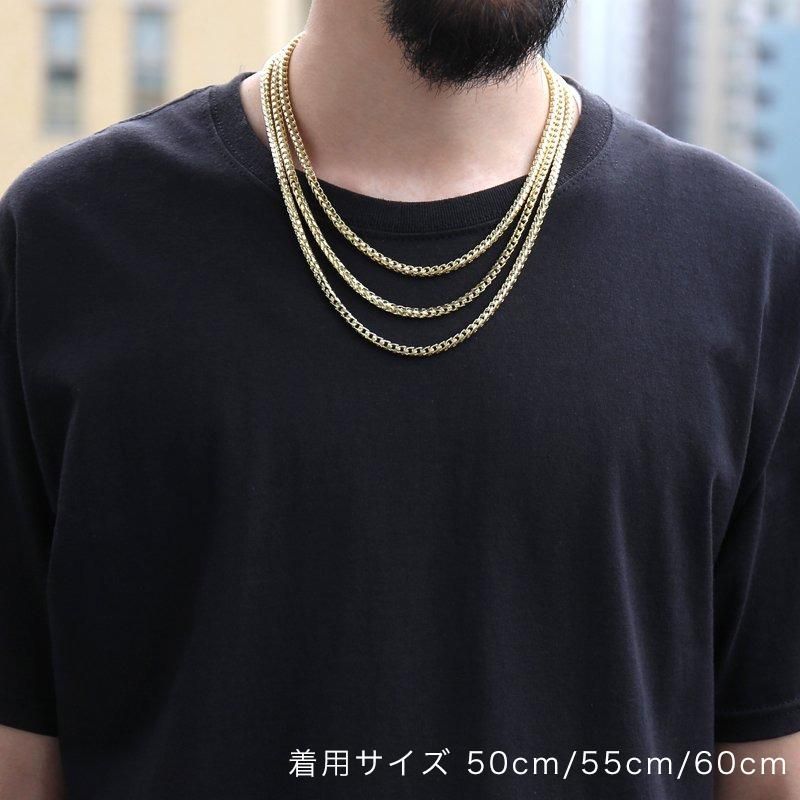 10K イエローゴールド フランクリンネックレス 幅4.5mm 60cm